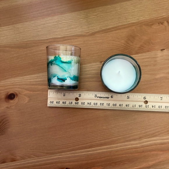 Sold New Hand Painted Glass Candles - Alcohol Ink - Picture 4 of 6